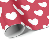 Witte en rode polakharten cadeaupapier (Rol Hoek)