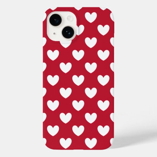 Witte en rode polakharten Case-Mate iPhone case (Achterkant)