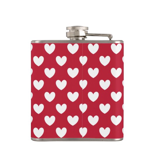 Witte en rode polakharten heupfles (Achterkant)