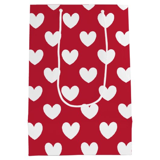 Witte en rode polakharten medium cadeauzakje (Achterkant)