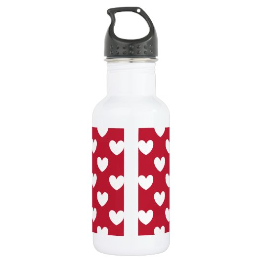 Witte en rode polakharten waterfles  (Achterkant)