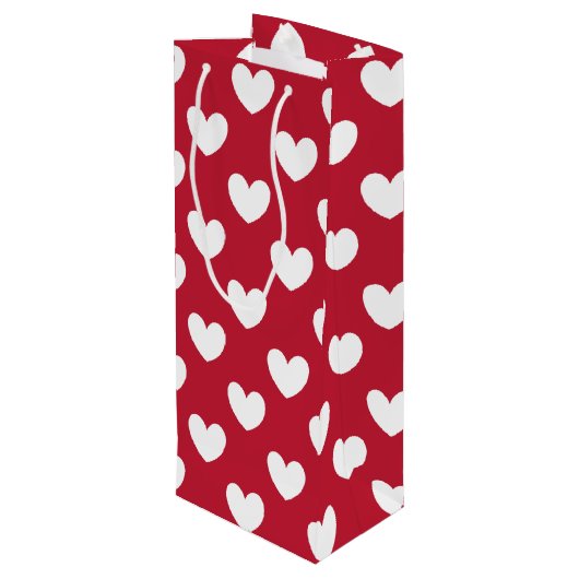 Witte en rode polakharten wijn cadeautas (Achterkant Gekanteld)