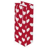 Witte en rode polakharten wijn cadeautas (Voorkant Gekanteld)