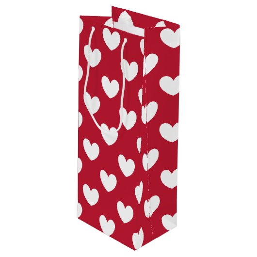 Witte en rode polakharten wijn cadeautas (Voorkant Gekanteld)