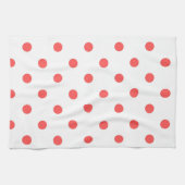 Witte en rode Polka Dot keukenhanddoek (Horizontaal)