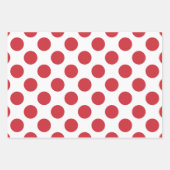 Witte en rode polka stippen inpakpapier vel (Voorkant)