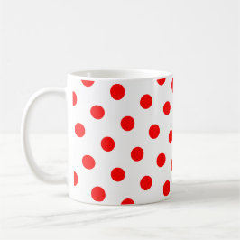 Witte en rode polka stippen koffiemok
