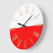 Witte en rode Poolse vlag met goud Grote Klok (Hoek)