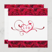 Witte en rode roze stellen schoeisel kaart (Voorkant / Achterkant)