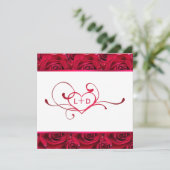 Witte en rode roze stellen schoeisel kaart (Staand voorkant)