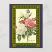 Witte en rode rozen Botanische Briefkaart (Voorkant)