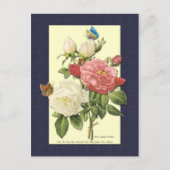 Witte en rode rozen Botanische Briefkaart (Voorkant)