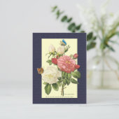 Witte en rode rozen Botanische Briefkaart (Staand voorkant)