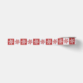 Witte en rode sneeuwvlokken grosgrain lint (Voorkant)
