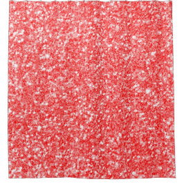 Witte en rode sprankelende glitter douchegordijn