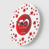 Witte en rode sterren en hart grote klok (Hoek)