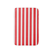 Witte en rode strepen badmat (Voorkant Verticaal)