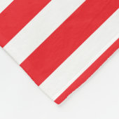 Witte en rode strepen fleece deken (Hoek)