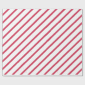 Witte en rode strepen Kerstmis Cadeaupapier (Vlak)
