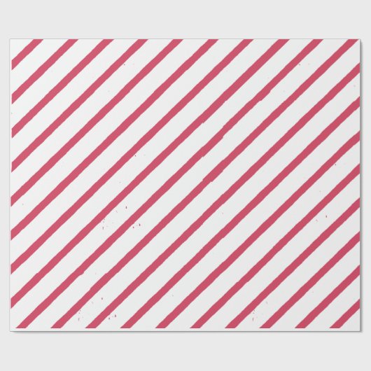 Witte en rode strepen Kerstmis Cadeaupapier (Vlak)