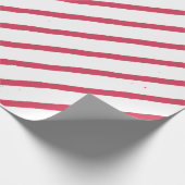 Witte en rode strepen Kerstmis Cadeaupapier (Hoek)