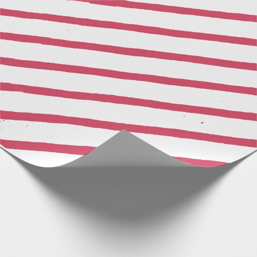 Witte en rode strepen Kerstmis Cadeaupapier (Hoek)