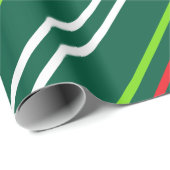 Witte en rode strepen op donkergroene kerst cadeaupapier (Rol Hoek)