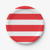 Witte en rode strepen papieren bordje (Voorkant)