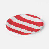 Witte en rode strepen papieren bordje (Gekanteld)