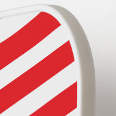 Witte en rode strepen pickleball paddle (Links Detail)