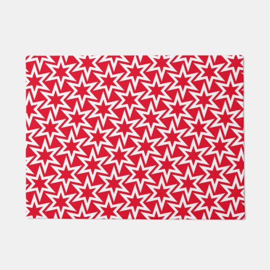 Witte en rode tandheelkundige Star Pattern Doormat Deurmat (Voorkant)