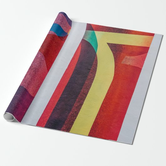 Witte en rode textiel cadeaupapier (Uitgerold)