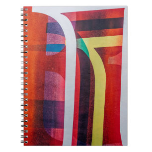 Witte en rode textiel notitieboek