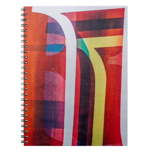 Witte en rode textiel notitieboek (Voorkant)