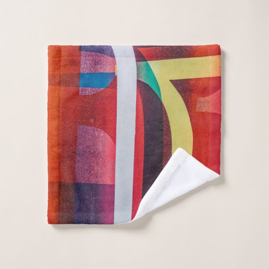 Witte en rode textiel washandje (Wasdoekje)