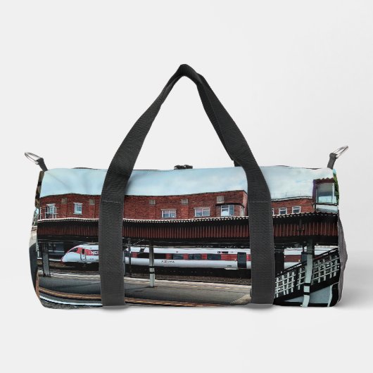 Witte en rode trein plunjezak (Voorkant)