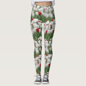 Witte en rode tulpen leggings (Voorkant)