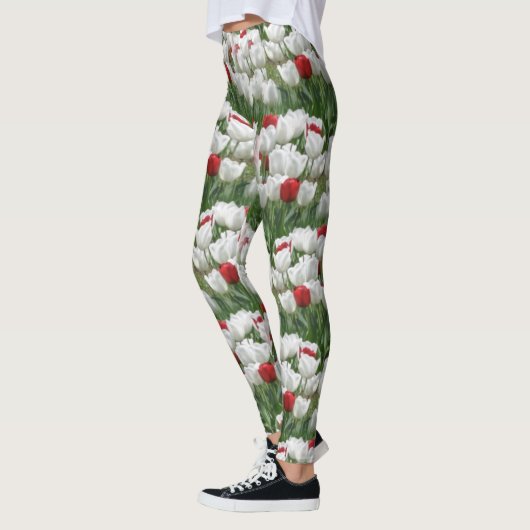 Witte en rode tulpen leggings (Links)