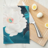 Witte en rode ventilator, Japans ontwerp Theedoek (Quarter Fold)