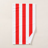 Witte en rode verticale strepen bad handdoek (Handdoek)