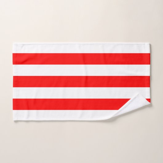 Witte en rode verticale strepen bad handdoek (Handdoek)