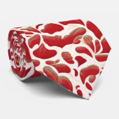 Witte en rode vliegende bladeren die het patroon h stropdas (Opgerold)