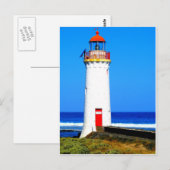 Witte en rode vuurtoren briefkaart (Voorkant / Achterkant)