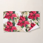 Witte en rode winterpoinsettia handdoekset bad handdoek (Handdoek)