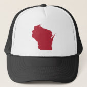 Witte en Rode Wisconsin Trucker Pet (Voorkant)
