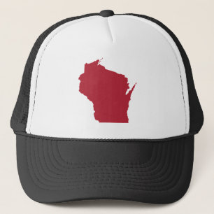 Witte en Rode Wisconsin Trucker Pet