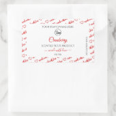 Witte en rode Word Cloud-productlabels met Logo Rechthoekige Sticker (Tas)