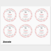 Witte en rode Word Cloud-productlabels met Logo Ronde Sticker (Vel)