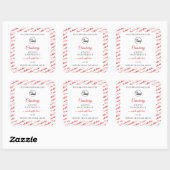 Witte en rode Word Cloud-productlabels met Logo Vierkante Sticker (Vel)