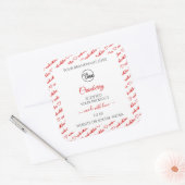 Witte en rode Word Cloud-productlabels met Logo Vierkante Sticker (Envelop)